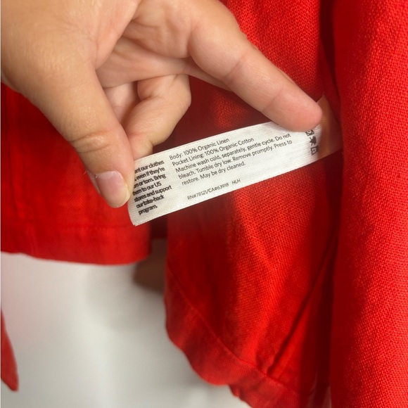 NWT Eileen‎ Fisher linen Geran DBL Breasted red blazer size XL - Picture 5 of 8